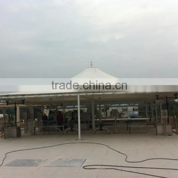 PVC Tensile Fabric Architecture Canopy for Various Sewage Pool With High Strength Tension Roof System in Typhoon Area photo-2