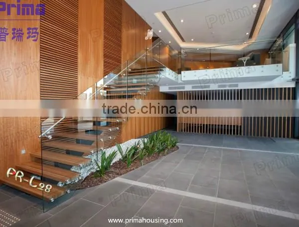 Prefabricated Wood Stairway, Staircase Stringer, Inside Glass Stairs photo-6