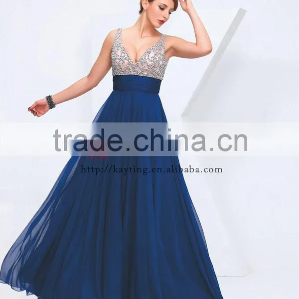 2014 Latest Design Sexy Shoulder v- Neck Prom Dress photo-3