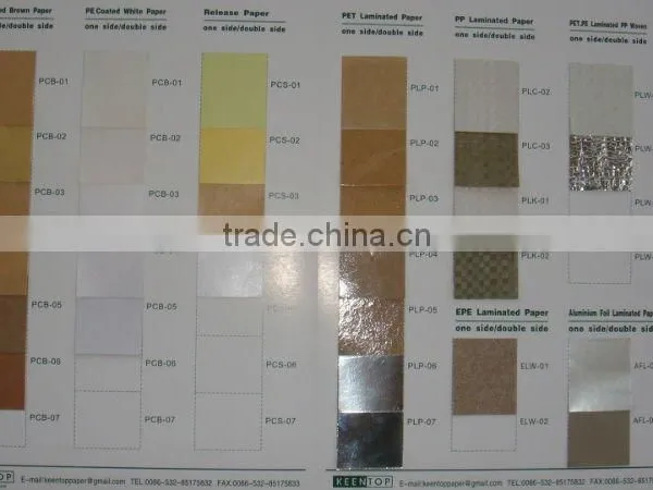 pe Coated Paper&pet Coated Paper&pp Laminated Paper