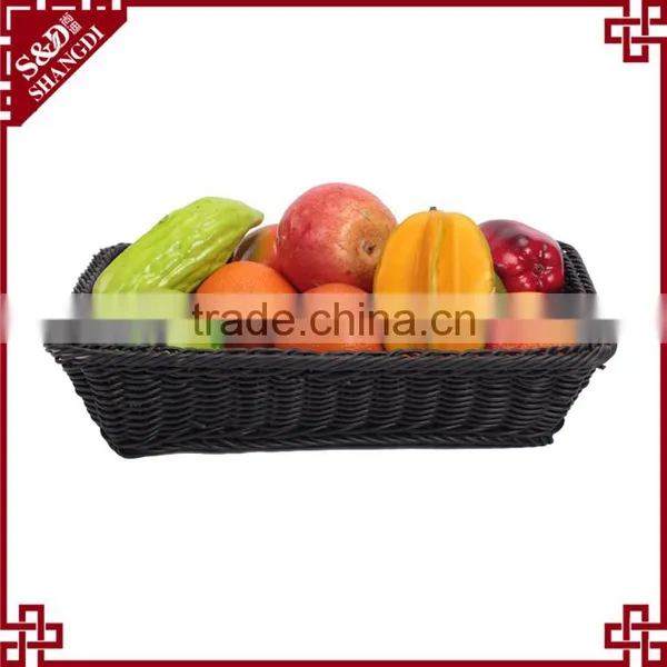 Classic and Durable Food Grade Plastic Wicker Hand Woven Bread Basket for Bakery Display photo-6