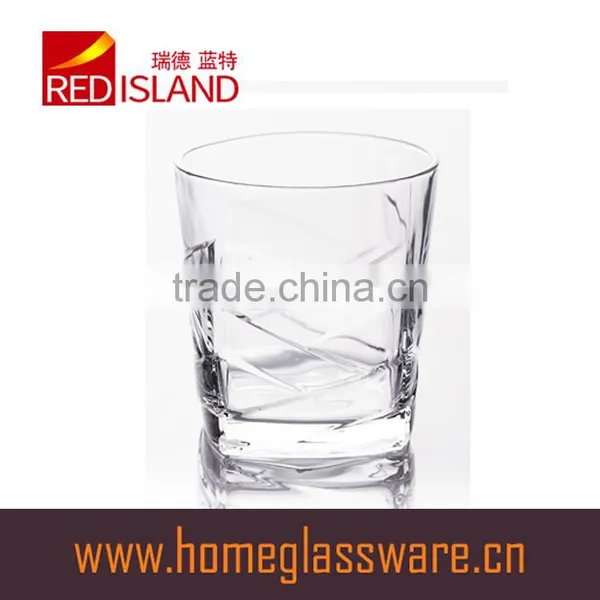 300ml Clear Glass Cup With Small Bubbles at the Bottom and Embossed Letter for Drinking photo-3