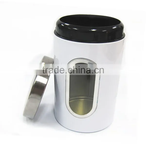 3 Pieces White Stainless Steel Window Storage Canister Set photo-3