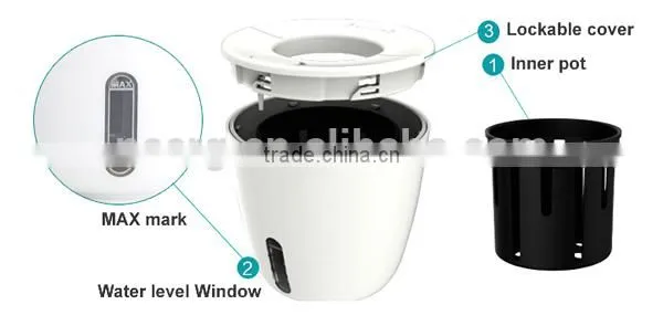 Easygrow Double Pot Self-watering Flower Pot With Water Level Window photo-3