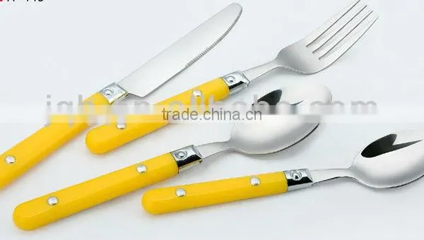 Stainless Steel Colored Plastic Handle Cutlery Set, Tableware Set photo-2