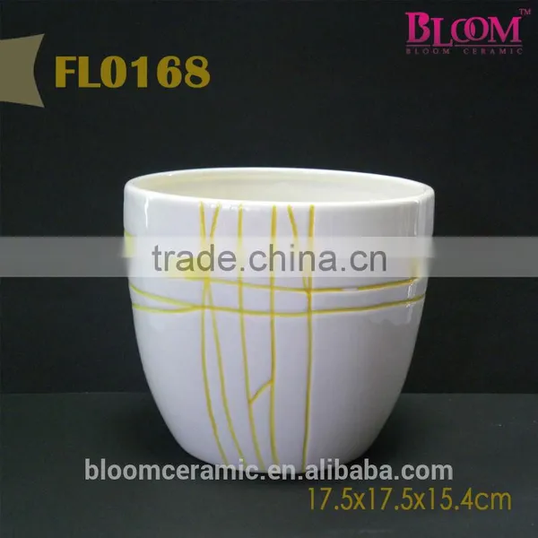 White Ceramic Cylinder Pot photo-4
