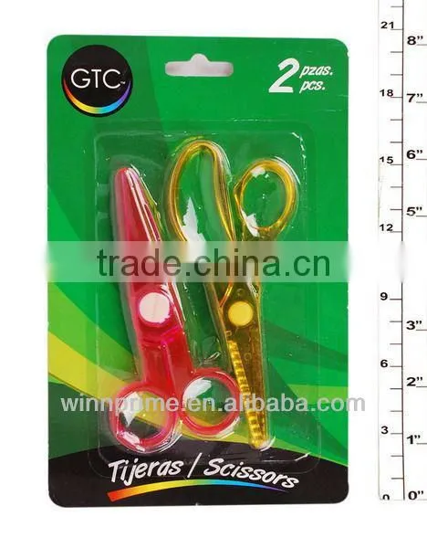 2PC kid colorful plastic craft scissor