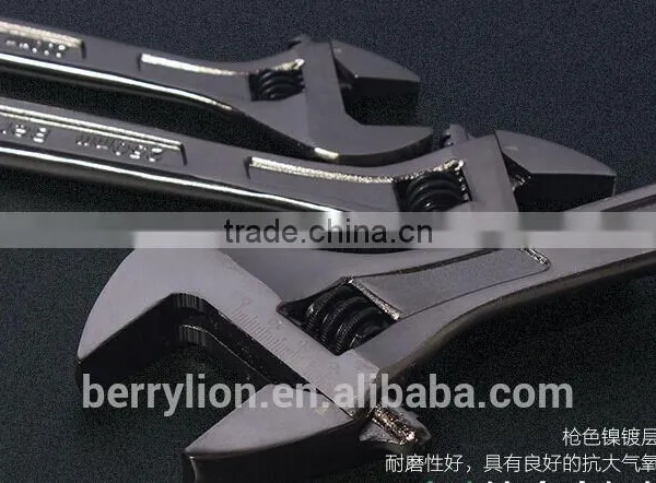 Berrylion 10" Nickel Alloy Black Adjustable Wrench Pearl Nickel Adjustable Wrench photo-4