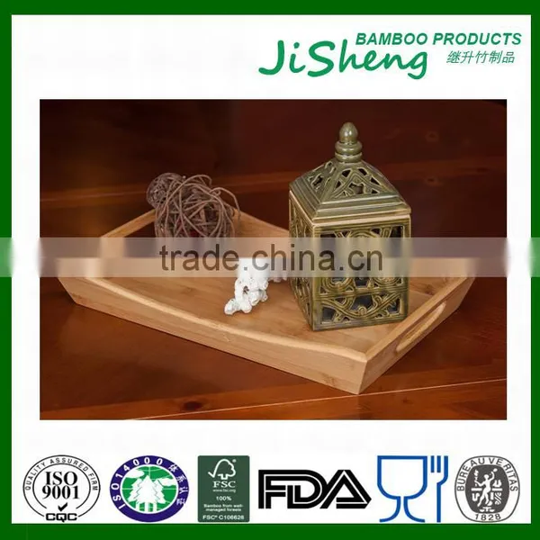 Hot Sell Top Quality Bamboo Serving Tray With Handles: Serve Food, Coffee or Tea, or Use as a Party Platter photo-6