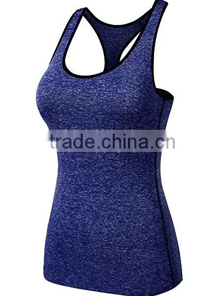 Slub 85% Polyester 15% Spandex Womens Dry Fit Tank Top photo-2