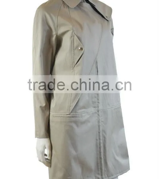 New Fashion Ladies Trench Coat Classic Style Custom Made Jacket Lady Grey Wool Trench Coat photo-2