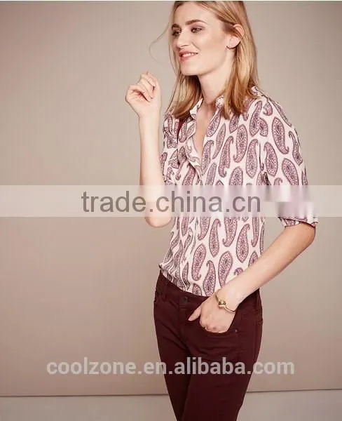 Fashion Elegant Mature Long Sleeve Floral Print Blouse for Middle Aged Women photo-5