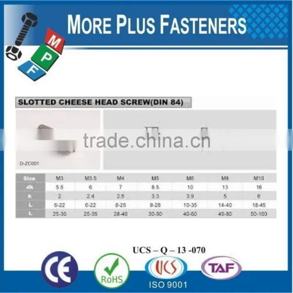 Made in Taiwan Machine Screw ISO 1207 Slotted Cheese Head Stainless Carbon Steel photo-5