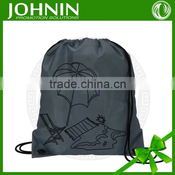 Hot Selling Fast Delivery Custom Logo on Nylon Drawstring Beach Bag photo-3