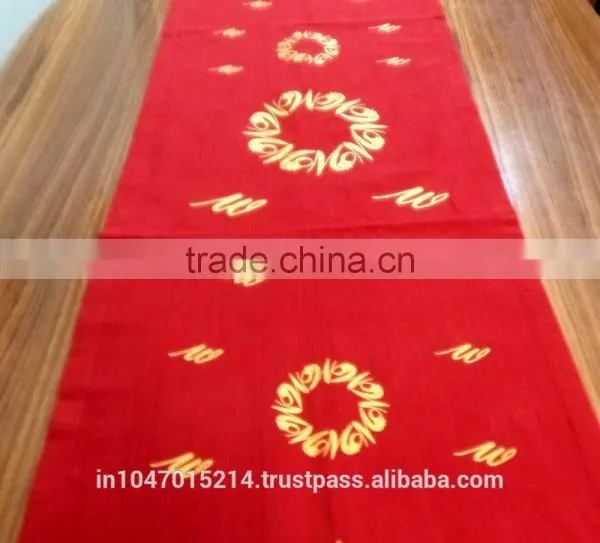 Gold Mettalic Printed Wedding Table Runner