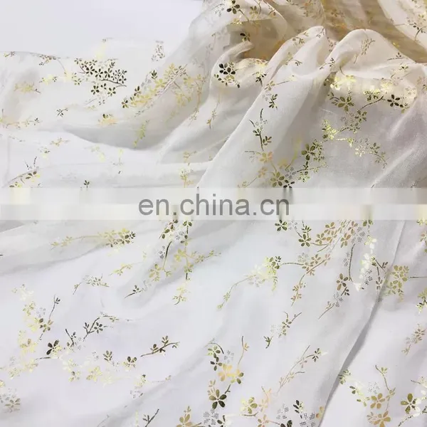 Cheap High Quality 100% Polyester 30D Bronzing Soft Polyester Chiffon Fabric for Women Dress photo-5