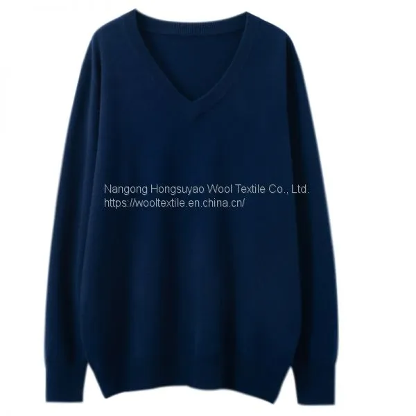 Multiple Colors Casual Men's V-neck 100% Cashmere Sweater Sale photo-2