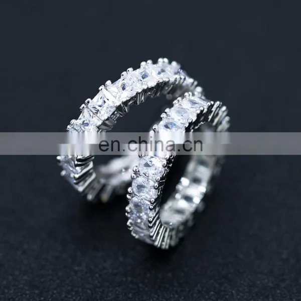 Fashion Custom Design Popular, New Fashion 925 Sterling Silver Bling Bling Baguette Classic Diamond Ring for Women/ photo-4