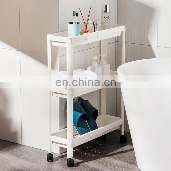 Kitchen Truck Trolley Rack With Caster Convenient Transfer of Movement Detachable Plastic Storage Cart 4 Tiers photo-5