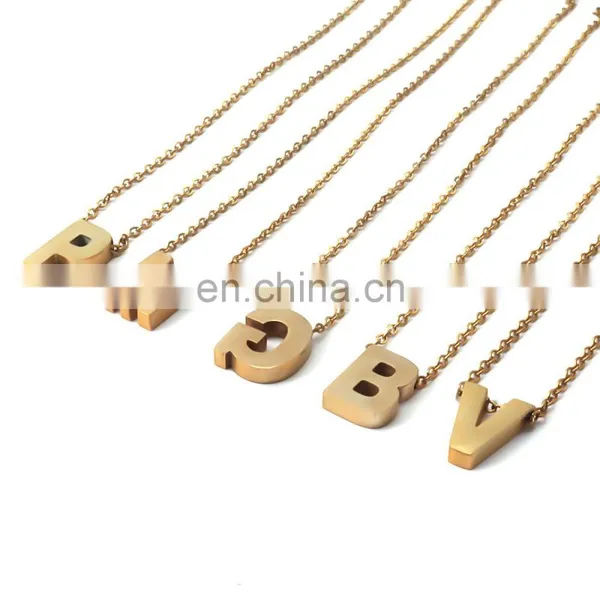 Fashion Charm Shiny Initial Word 26 Letter Alphabet Pendant Chain Necklace Jewelry For Women photo-2