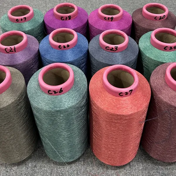 PES AB Yarn Dope Dyed DTY 100D 150D White +Black Polyester Melange Yarn
