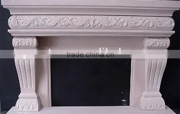 Hot Indoor Natural Polished White Sandstone Fireplace photo-3