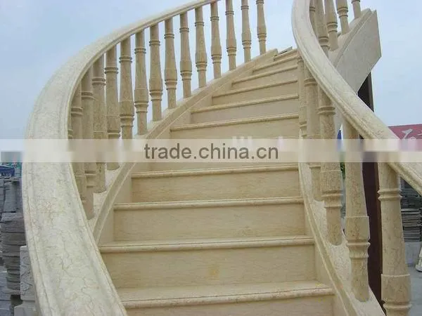 High Quality Polished Beige Marble Lobby Stair Steps photo-2