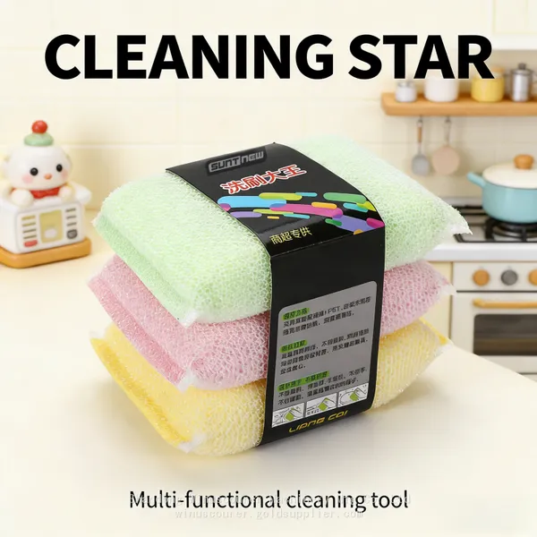 Bulk Kitchen Cleaning Sponge 4 Pack Colorful Dish Sponges for Daily Tasks photo-4