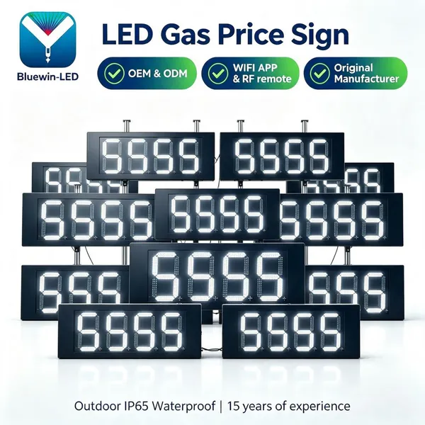 High Brightness 8.88 88.88 Format LED Digital Signboard With Waterproof Case for Gas Stations photo-5