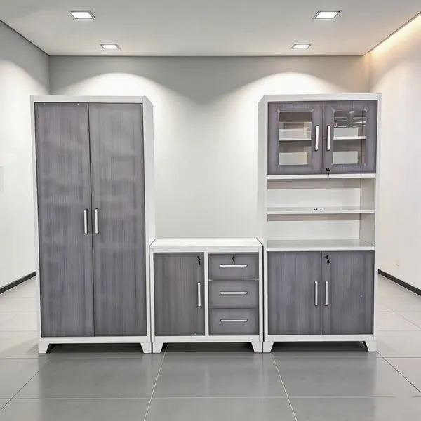 Marble Transfer Print Kitchen Cabinet Metal Knock‑down Storage Cabinet