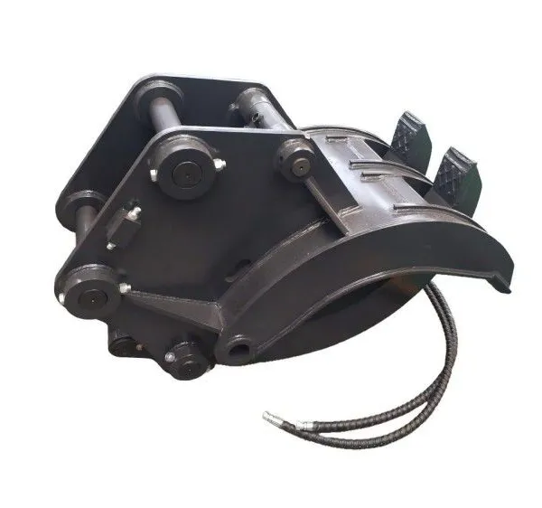 12T Excavator Hydraulic Grab 3+2 Interlocking Tines Blunt Square Tips Fixed Head Internal Cylinder Slate Grey photo-2
