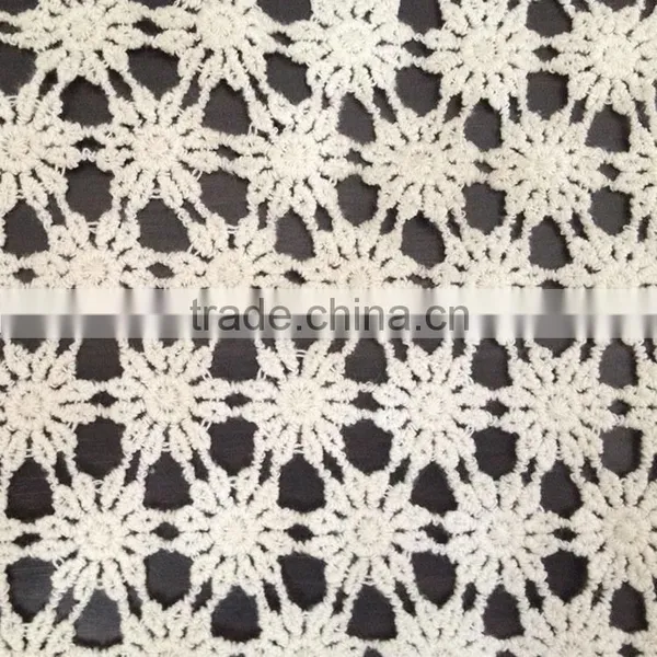 2016 Whole Sale Cotton Lace Fabric With Flower Design for Garment Accessory photo-3