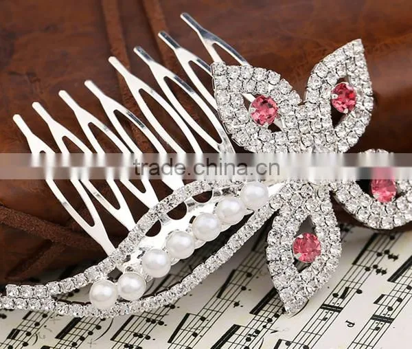Cheap and High Quality Korea Style Plated Flower Bridal Hair Comb Accessory photo-4