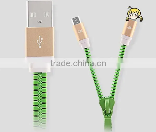 New Design 2in1 Zipper Usb Cable, Mobile Phone Data Zipper Usb Data Cable photo-3
