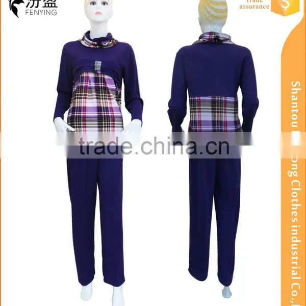 Newest Flannel Islamic Women's Suits With Hot Drilling on Front