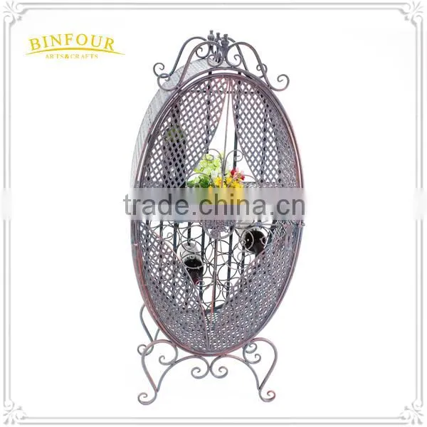 Unique Metal Wine Bottle Holder Wine Rack Round Red Wine Stand photo-4