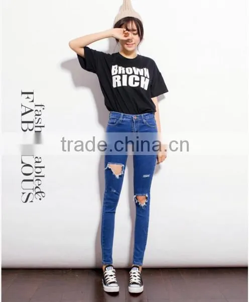 Fashion Casual Women Brand Vintage High Waist Skinny Denim Jeans Slim Ripped Pencil Jeans Hole Pants Female Sexy Girls Trousers photo-5