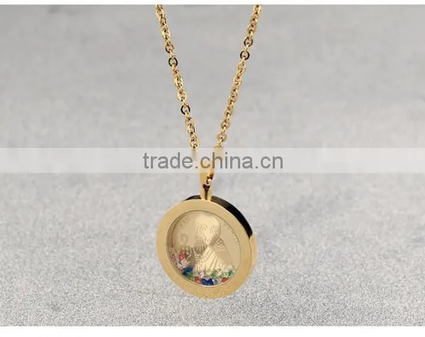 316L Stainless Steel Good Quality Cubic Zircon 24k Gold Pendant photo-4