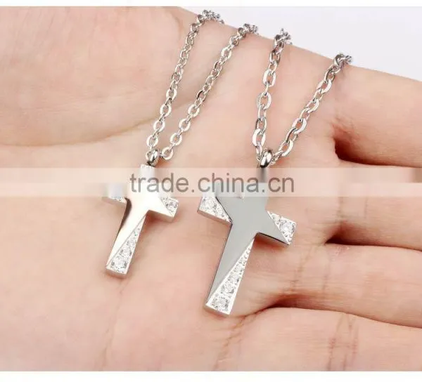 2016 Simple Gold Pendant Design Stainless Steel Star Necklace With Cross for Wedding Gifts photo-4