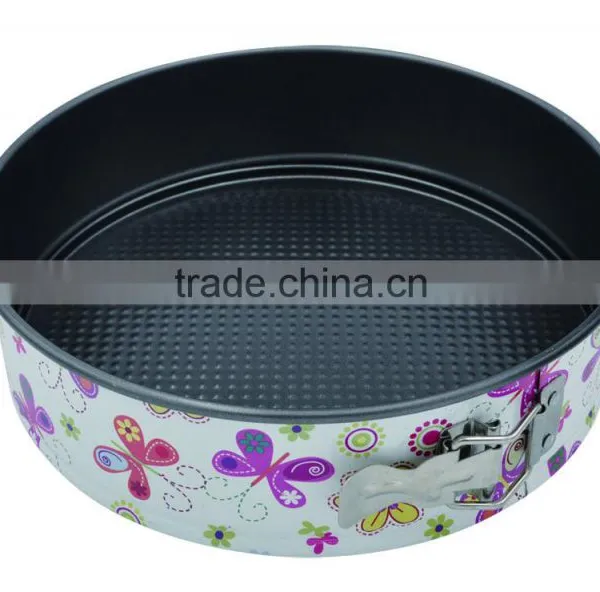 Dia.28*H7cm Carbon Steel Non-stick Round Springform Cake Mould Set