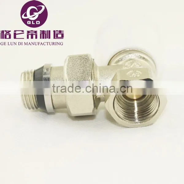 Bathroom Kitchen Polished Copper Angled Towel Radiator Stop Valve Taps photo-2
