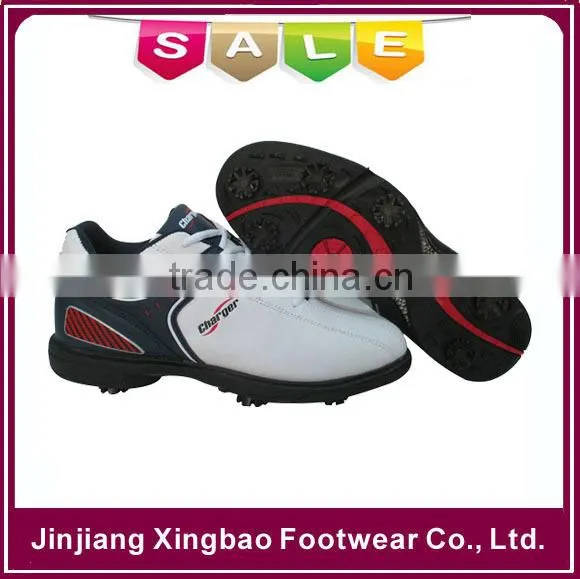 Limited Ferrarri Mens Golf Shoes Classics White PU Leather Handmade Golf Shoes cleats with metal spikes EUC brand new