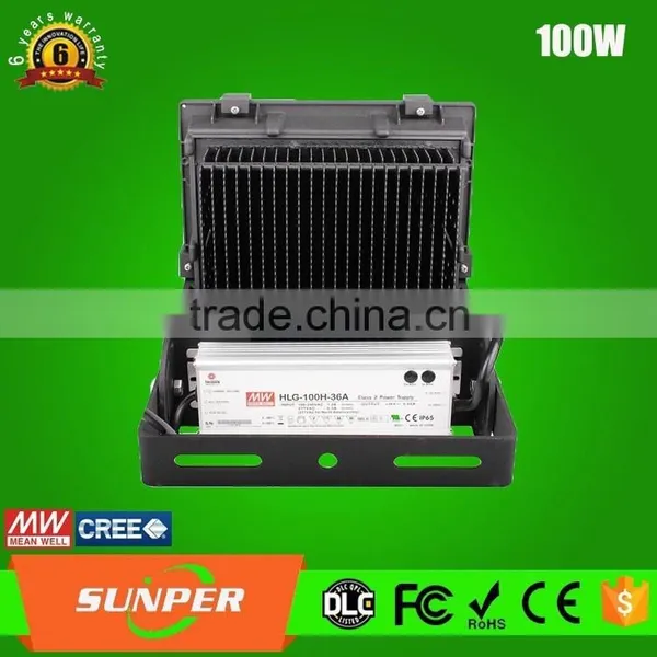SUNPER Lighting Factory Supply Outdoor Lighting AC90-277V CE/EMC/FCC/LVD/RoHS IP65 100W LED Flood Light photo-4