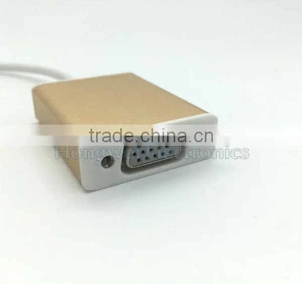 80 Centigrade VW-1 130mm Long UL Cable USB Type C to VGA Adapter With Metal Casing photo-3