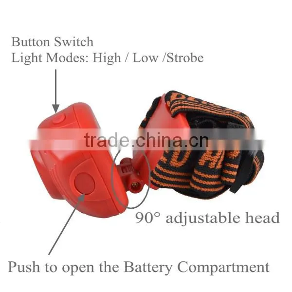 Wholesales Outdoor 3W LED Light Cheap Plastic Headlamp photo-3