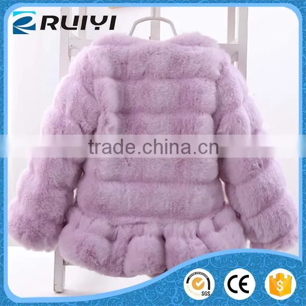 Children Purple Color Parka Fur Jacket photo-2