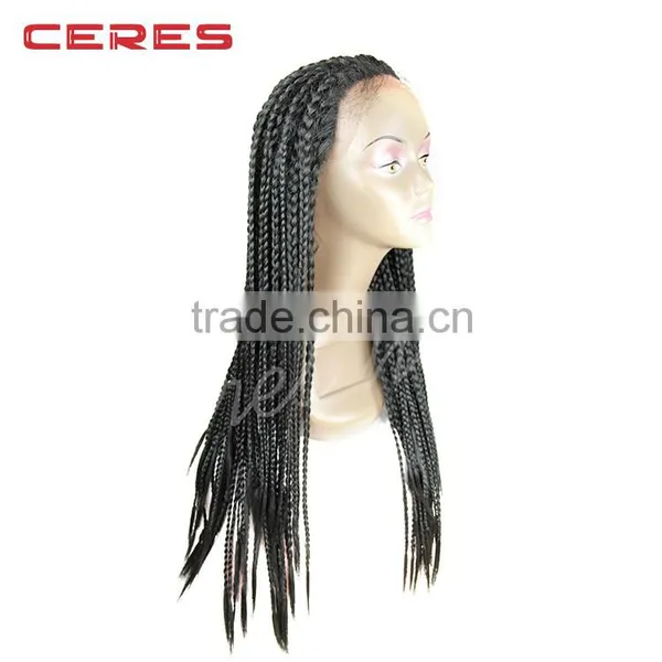 Cheap Natural Black Color Lace Front African Braided Wig for Black Women photo-4