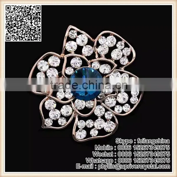 Promise Gift Diamond Fox Animals Brooch Crystal Pink And Royal Blue Cute Cat Brooch photo-3