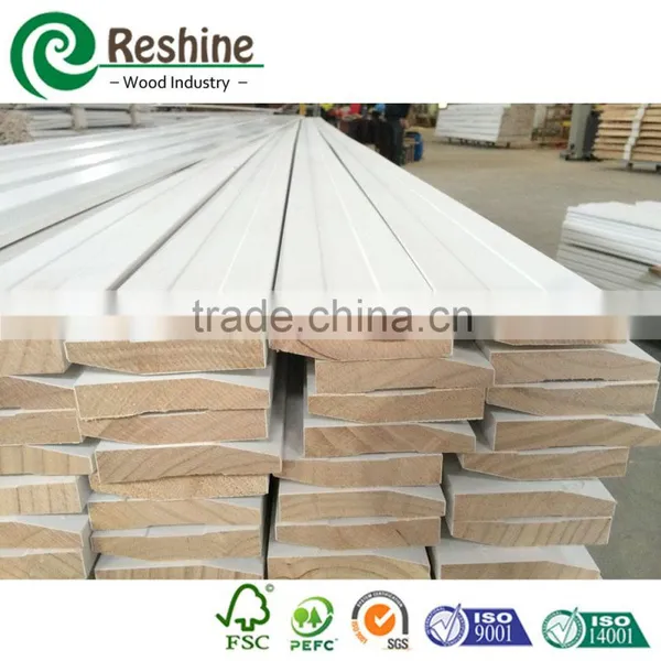 White Primed S4S Bevelled Spalyed Wood Moulding photo-4