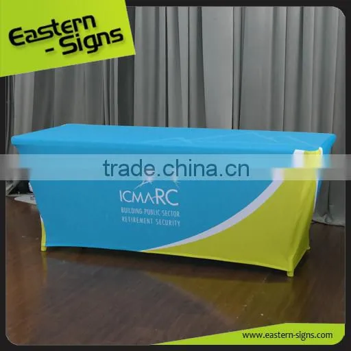 Trade Show Advertising Transfer Printing Polyester Full Color Table Cloth photo-4